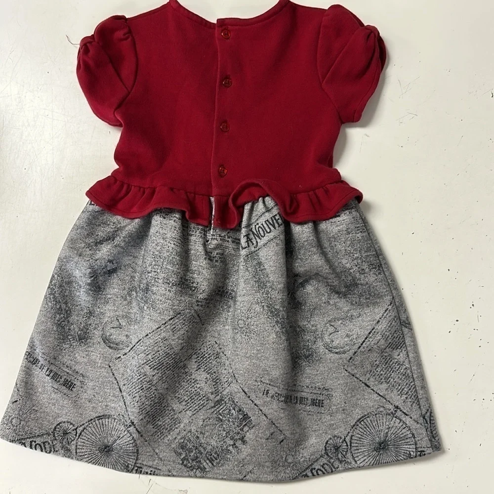Tutto Piccolo Newspaper Print Ruffle Dress 4